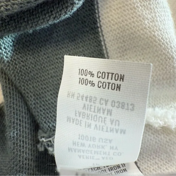 Aerie Striped Cropped Rugby Shirt Sporty Prep Oversized Womens XS Green White - Picture 12 of 13